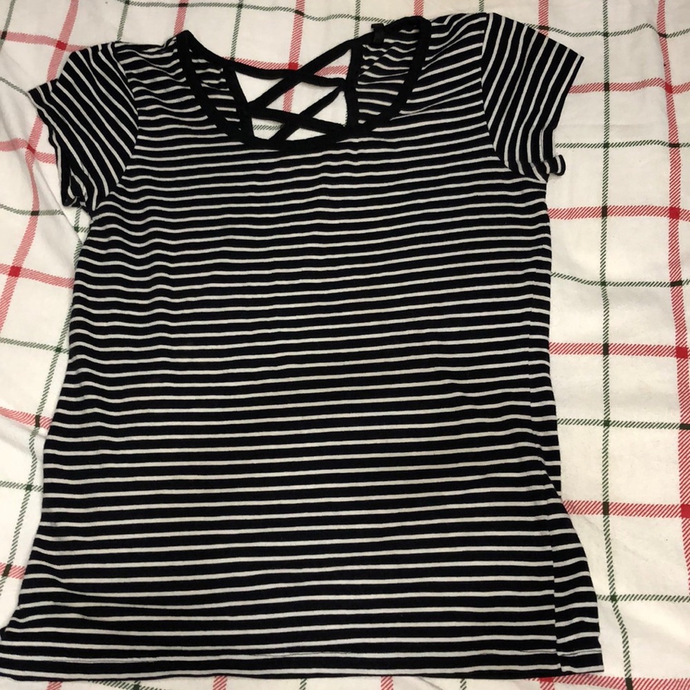 Black/white striped shirt with cute back